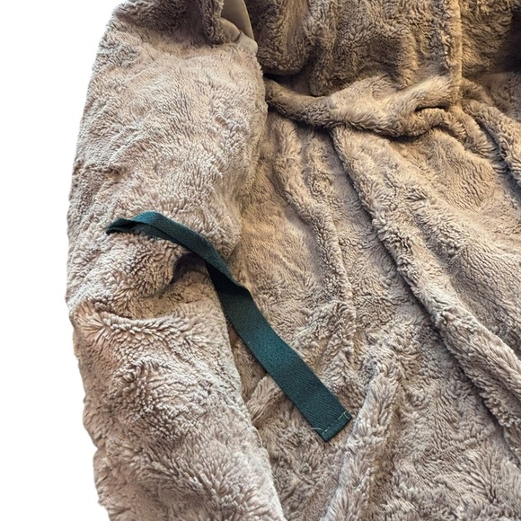 Korean Boutique Quilted Hooded Coat Faux Fur Green M Dongdaemun Adjustable Waist - Picture 13 of 14